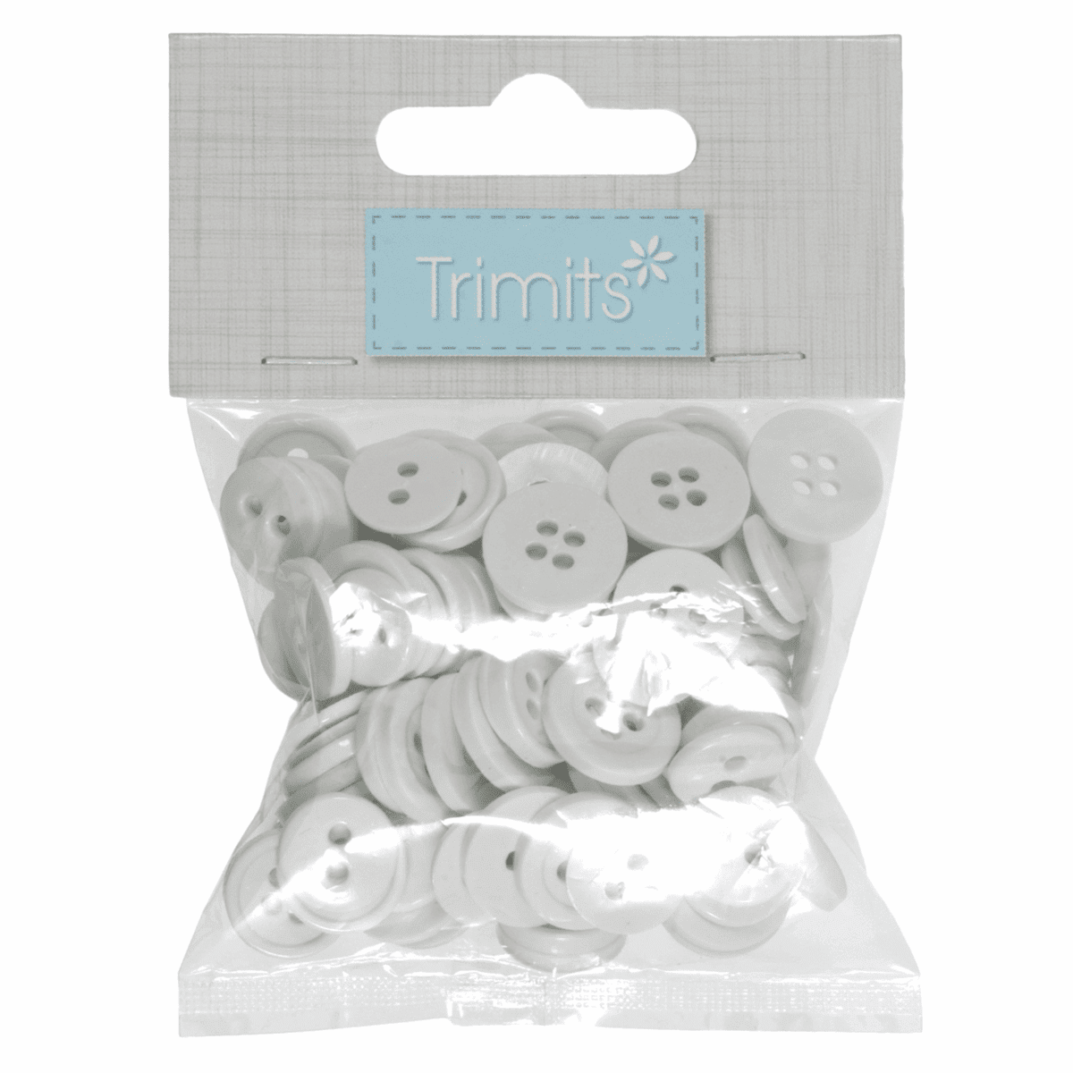 Craft Novelty Buttons - Pack of 125 - White B64061 - Creations Store UK